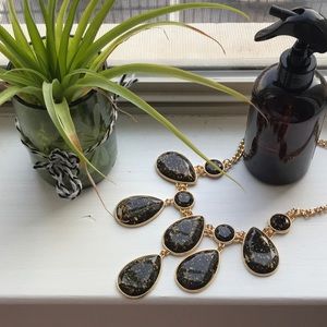 Druzy Black and Gold Statement Necklace